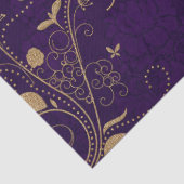 Dunkle Royal Lila mit Gold Scroll Decoute Seidenpapier (Detail)