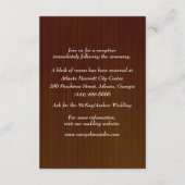 Dunkle rustikal rosa Blumenmason Jars Hochzeitdeta Begleitkarte (Rückseite)