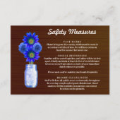 Dunkle rustikale blauflorale Masken JAR Sicherheit Begleitkarte (Vorderseite)