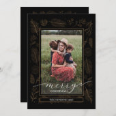 Dunkle Rustikale Blumenzweige 2 Foto Feiertagskarte (Vorne/Hinten)