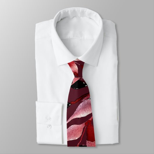 Dunkle Rustikale Bordeaux Herbstbotanischer Neck-K Krawatte (Gebunden)