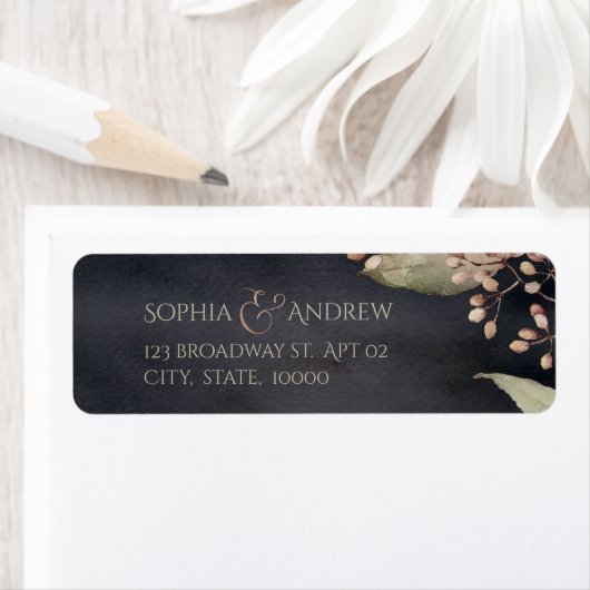 Dunkle rustikale botanische Rücksendeadresse (Insitu)