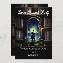 Dunkle Rustikale Bücherregale Hintergrund Einladung