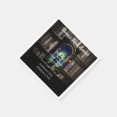 Dunkle Rustikale Bücherregale Hintergrund Serviette (Ecke)