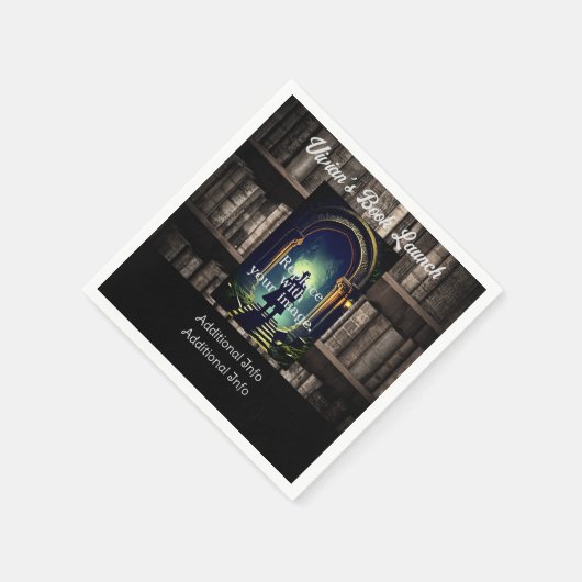 Dunkle Rustikale Bücherregale Hintergrund Serviette (Ecke)