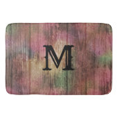 Dunkle Rustikale Cranberry und Sage Boho Muster Badematte (Vorderseite)