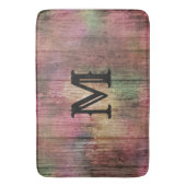 Dunkle Rustikale Cranberry und Sage Boho Muster Badematte (Vorderseite Vertikal)