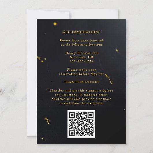 Dunkle Rustikale Fall-Blume Elegante Hochzeit Einladung (Rückseite)