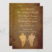 Dunkle Rustikale Gay Hochzeitsempfang Einladung (Vorne/Hinten)