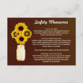 Dunkle rustikale Gelbe Blumenmason Jar Sicherheits Begleitkarte (Vorderseite)