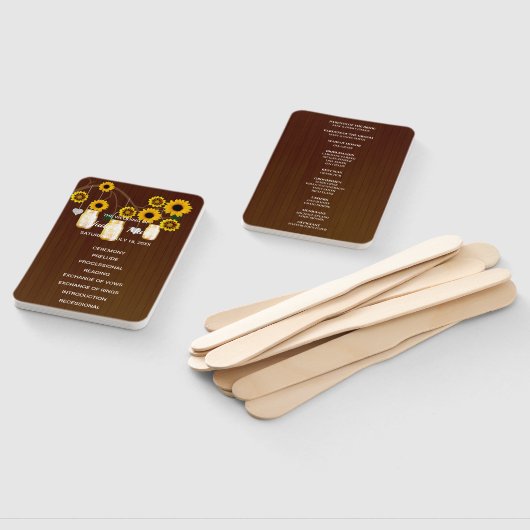 Dunkle rustikale Gelbe Blumenmason Jars Hochzeit Fächer (Non-assembled)