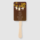 Dunkle rustikale Gelbe Blumenmason Jars Hochzeit Fächer (Vorderseite)