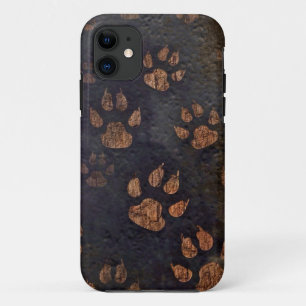 Dunkle rustikale, gestörte Muster von Tierpaw-Prin Case-Mate iPhone Hülle