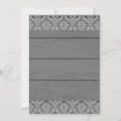 Dunkle Rustikale Holz Blumen Hochzeit Einladung (Rückseite)