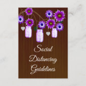 Dunkle rustikale Lila Blumenmason Jar Sicherheitsm Begleitkarte (Vorderseite)