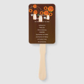 Dunkle rustikale Orange Floral Mason Jars Wedding Fächer (Vorderseite)