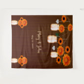 Dunkle Rustikale Orangefarbene Mason Jar Foto Hint Wandteppich (Vorderseite (Horizontal))