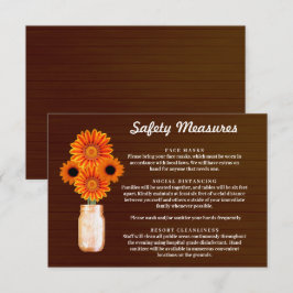 Dunkle rustikale Orangefarbene Mason Jar Sicherhei Begleitkarte