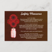 Dunkle rustikale rote Flora Mason Jar Sicherheitsm Begleitkarte (Vorderseite)