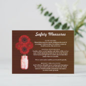 Dunkle rustikale rote Flora Mason Jar Sicherheitsm Begleitkarte (Stehend Vorderseite)