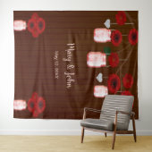 Dunkle rustikale Rote Flora Mason Jars Foto Hinter Wandteppich (Beispiel (Horizontal))