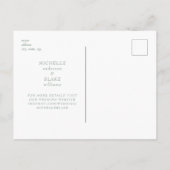 Dunkle Sage Couple Foto Wedding Save the Date Postkarte (Rückseite)