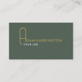 Dunkle Sage | Elegante Standard QR Code Business C Visitenkarte (Vorderseite)