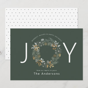 Dunkle Sage Gold Wreath Joliday Weihnachtskarte