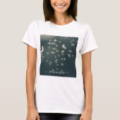 Dunkle Sage Green Dandelion White Script Name T-Shirt (Vorderseite)
