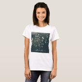 Dunkle Sage Green Dandelion White Script Name T-Shirt (Vorne ganz)