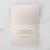 Dunkle Sage Green Simple Wedding Danke Karte (Innenseite)