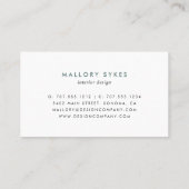 Dunkle Sage | Modernes Skript Visitenkarte (Rückseite)