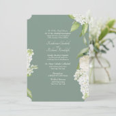 Dunkle Sage White Hydrangea beide Eltern Hochzeit Einladung (Stehend Vorderseite)