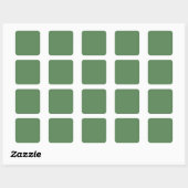 Dunkle Salbei (feste Farbe) Quadratischer Aufkleber (Blatt)