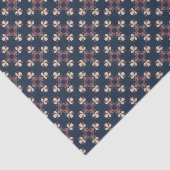 Dunkle Sammlung Navy Burgundy Blumenband Seidenpapier (Ausschnitt)