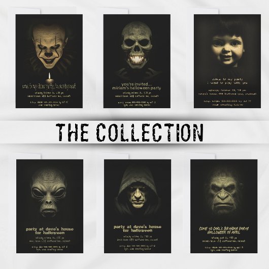 Dunkle Schattenglühen Alien Monster Halloween-Part Einladung