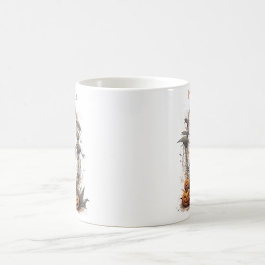 Dunkle Schattenkönigin: Halloween-Hexe, individuel Kaffeetasse (Mittel)