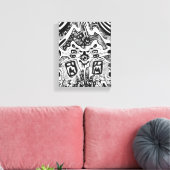 Dunkle Schattierungen Rahmen Linienwerk mit Spiege Leinwanddruck (Insitu (Wohnzimmer))
