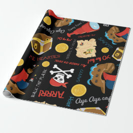 Dunkle Schatzinsel Party Pirate Wrapping Paper Geschenkpapier