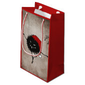 Dunkle schlechte Weihnachtswanze Kleine Geschenktüte (Rückseite Schrägansicht)
