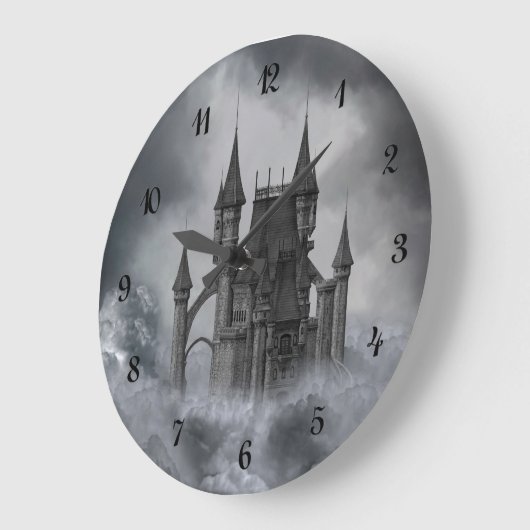 Dunkle Schlossmauer Große Wanduhr (Winkel)