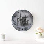 Dunkle Schlossmauer Große Wanduhr (Zuhause)