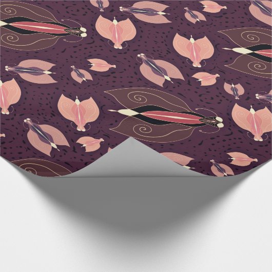 Dunkle Schmetterlinge nahtloses Muster Geschenkpapier (Ecke)
