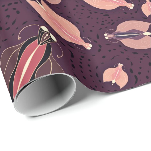 Dunkle Schmetterlinge nahtloses Muster Geschenkpapier (Rolleneckpunkt)