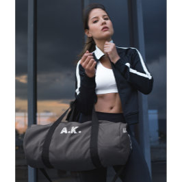 Dunkle Schokolade Braun weißes Monogramm Duffle Be Bag