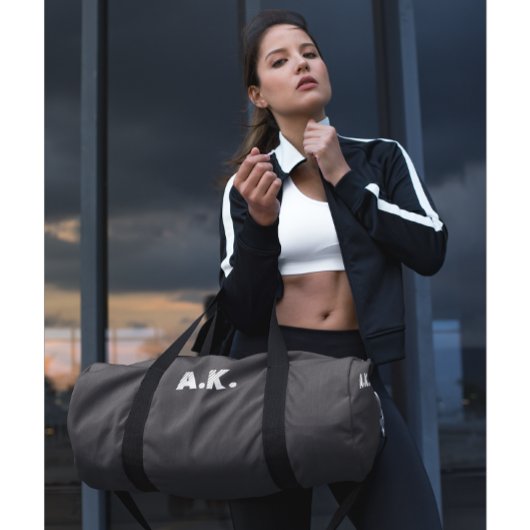 Dunkle Schokolade Braun weißes Monogramm Duffle Be Bag