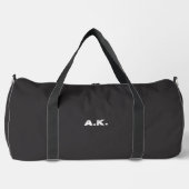 Dunkle Schokolade Braun weißes Monogramm Duffle Be Bag (Vorderseite)