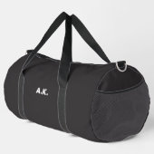 Dunkle Schokolade Braun weißes Monogramm Duffle Be Bag (Rechte Ecke)