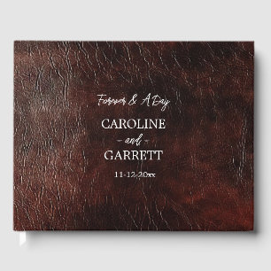 Dunkle Schokolade Braun Western Imitate Leder Gästebuch