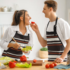 Dunkle Schokolade, braune Streifen Schürze